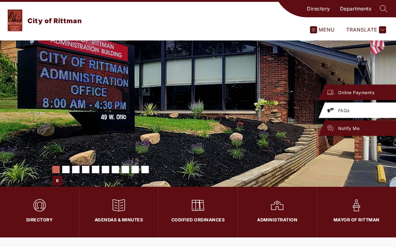 Medina County case search context at Rittman City Hall