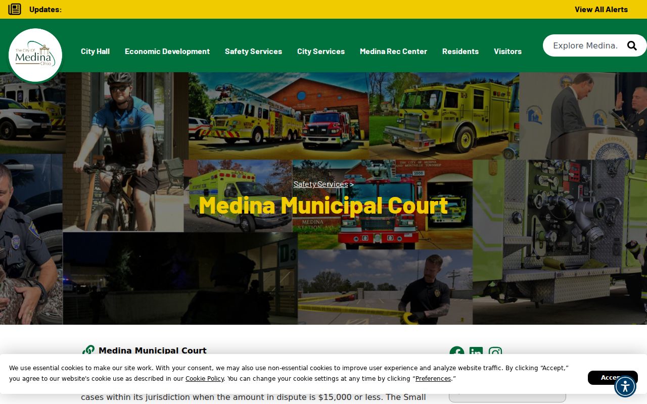 Medina County civil docket jurisdiction at Medina Municipal Court
