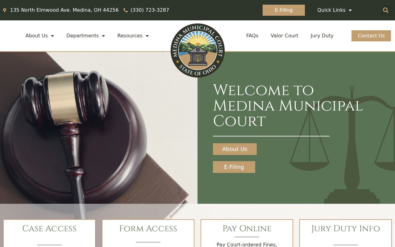 Medina County criminal docket access at Medina Municipal Court