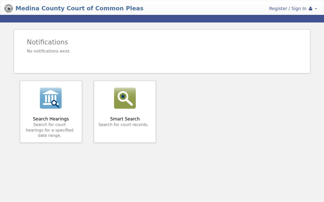 Medina County court docket Odyssey portal with court record search options