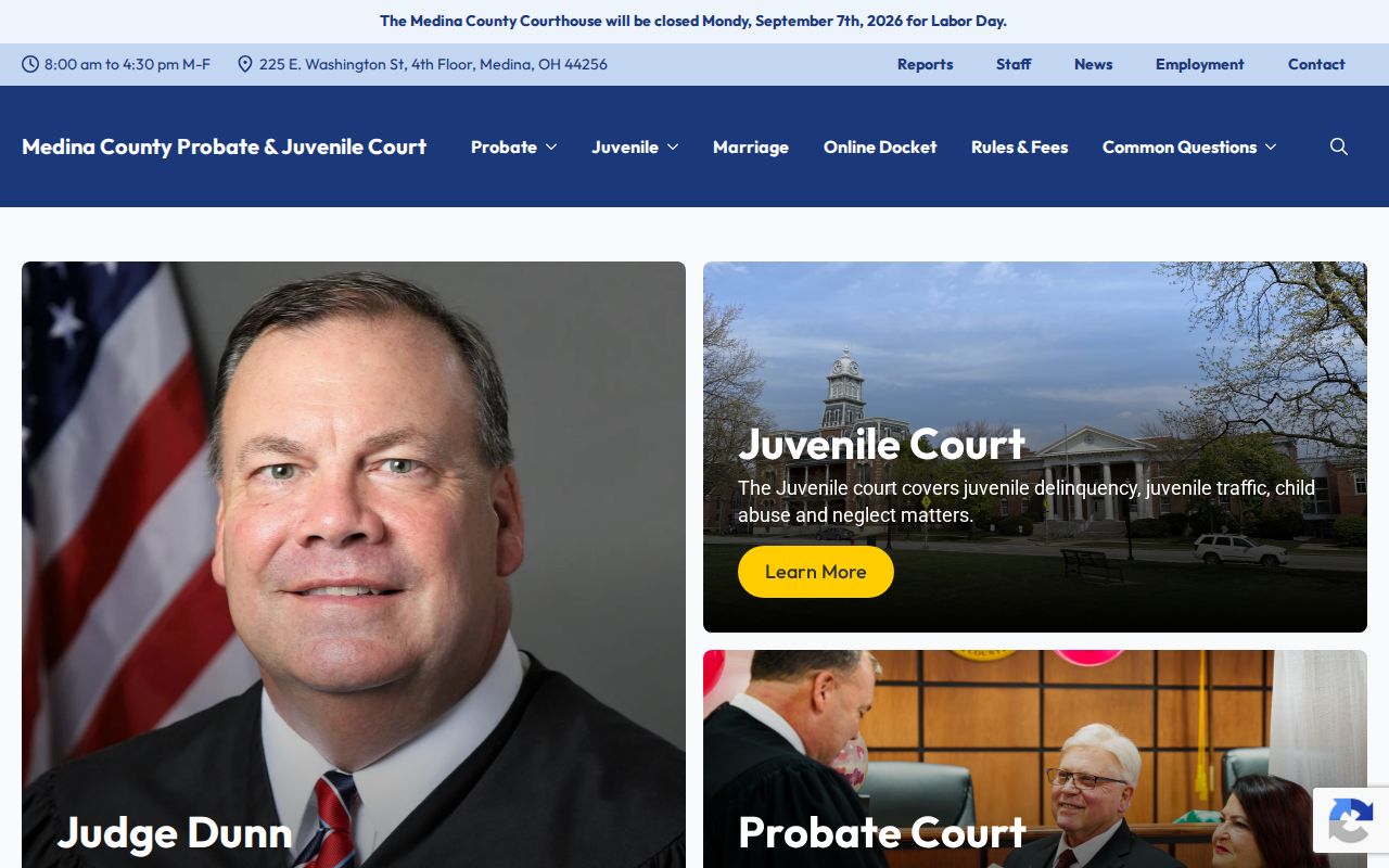 Medina County court docket Probate and Juvenile Court official court hub